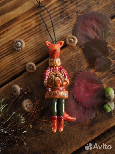 Елочная игрушка ручной работы Лисенок
