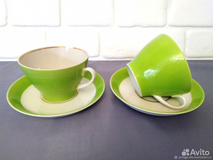 Две Чайные пары Фарфор крытье Пролетарий