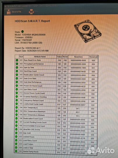 Внешний жёсткий диск toshiba 4Tb