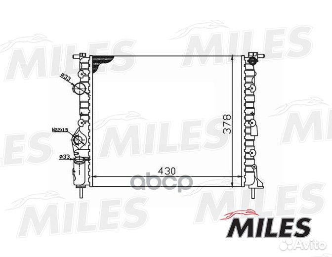 Радиатор охл. Renault Logan -10 (AC) miles ACR