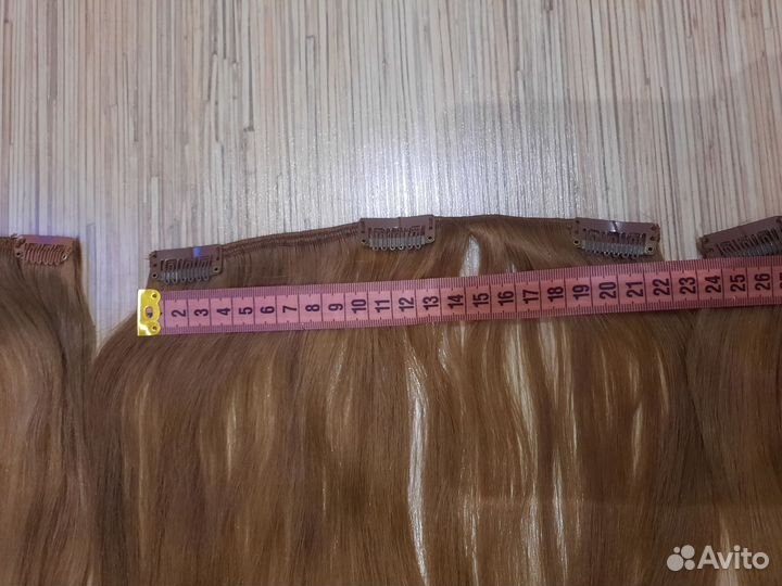 Волосы на заколках натуральные русые