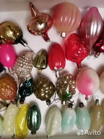 Елочные игрушки СССР, звезды, агитация, овощи