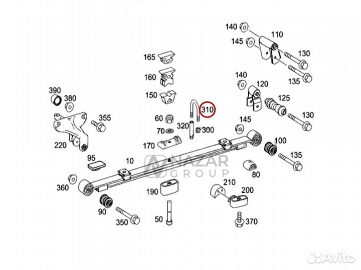 Стремянка рессоры задняя MB Sprinter W906