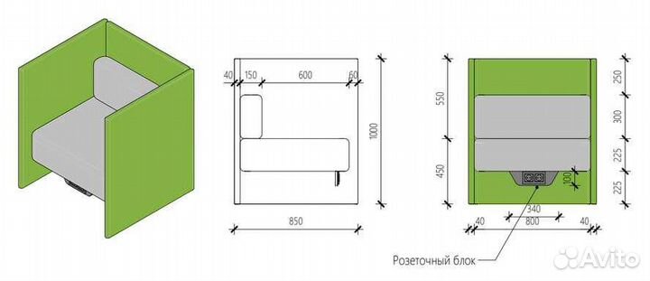Кресло с высокой спинкой в офис