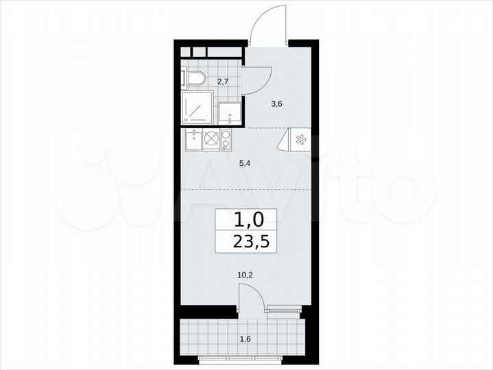 Квартира-студия, 23,5 м², 12/24 эт.