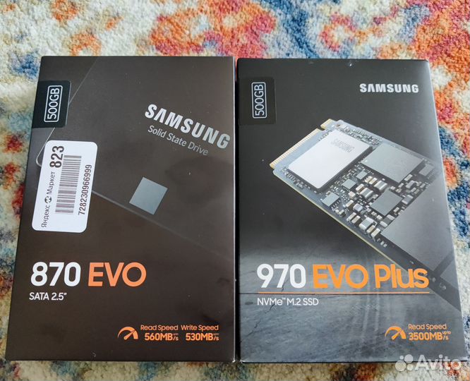 Samsung SSD 870 Evo 500Gb, 970 Evo Plus M2 500Gb