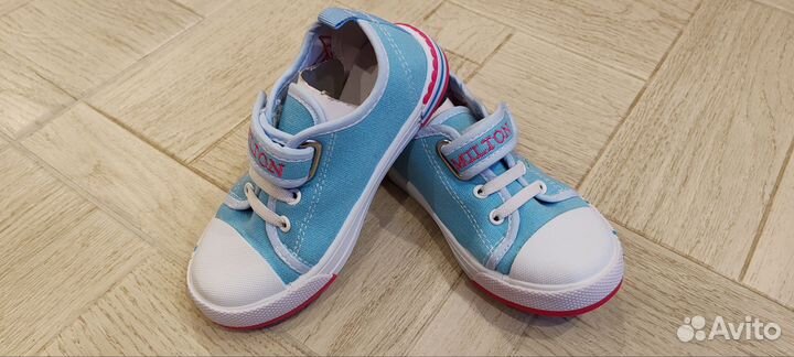Кеды на дев, 26р, Россия, бело-голубые, не носили