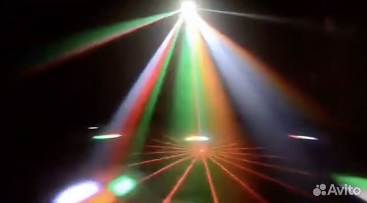 Светомузыка 3в1: бабочка/дерби+лазер+стробоскоп