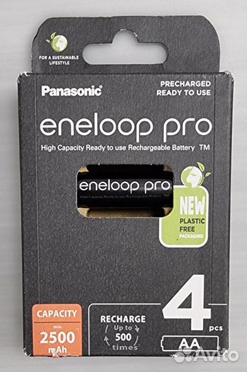 Аккумулятор AA 2500mAh Panasonic eneloop Pro 4шт