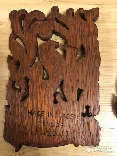 Панно настенное. Дерево. 2 шт. Лаос. Винтаж