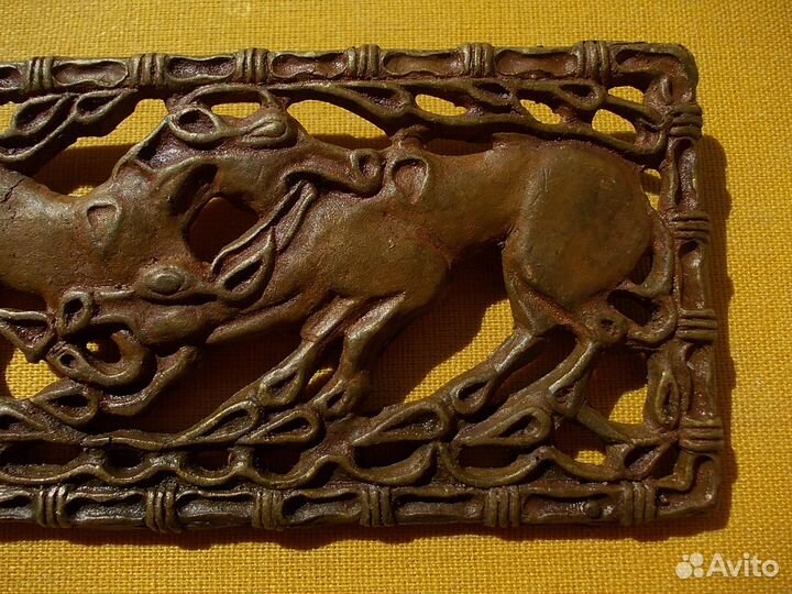 Пластина сцена кони скифы бронза копия