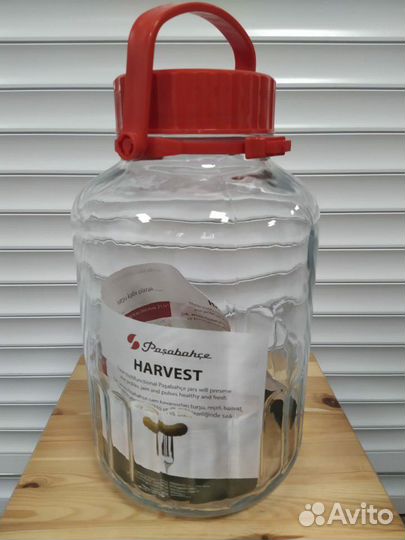 Банка 5 л стекло с водяным затвором