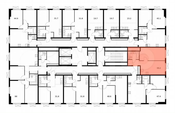 1-к. квартира, 39,2 м², 7/25 эт.