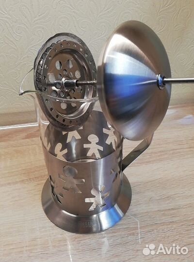 Чайник заварочный стеклянный с фильтр-прессом 1 л