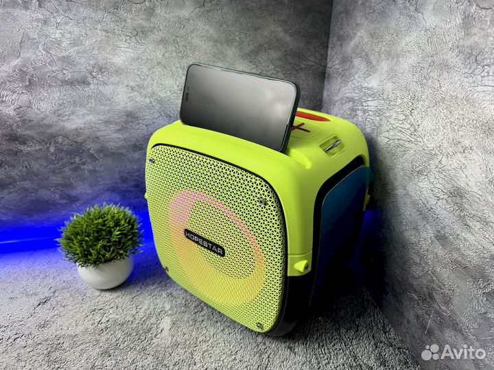 Новая мощная колонка 80 Вт, 2 микрофона