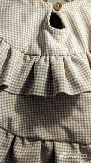 Манишка винтаж в стиле Unique Fabric в клетку