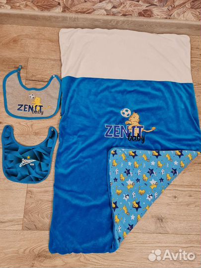 Детский плед фк Зенит + слюнявчик