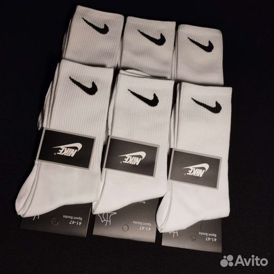Носки nike высокие белые