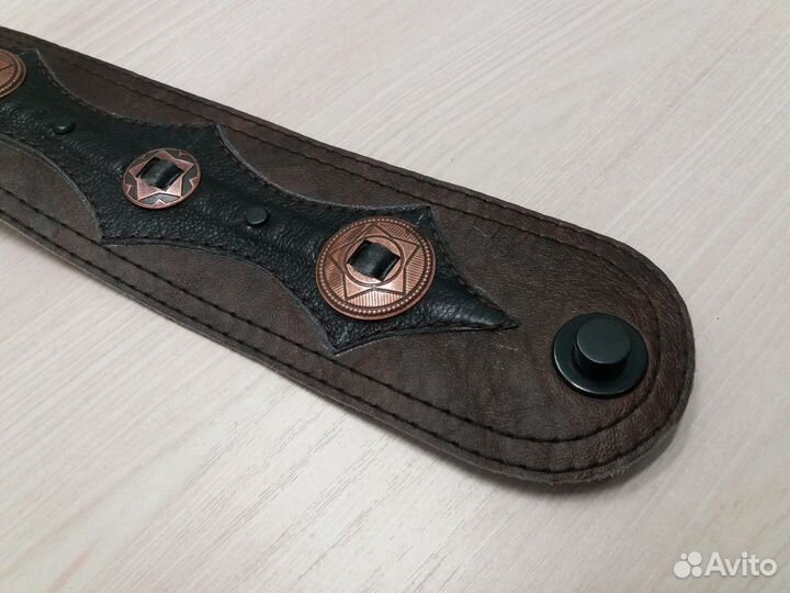 Ремень гитарный кожаный авторский