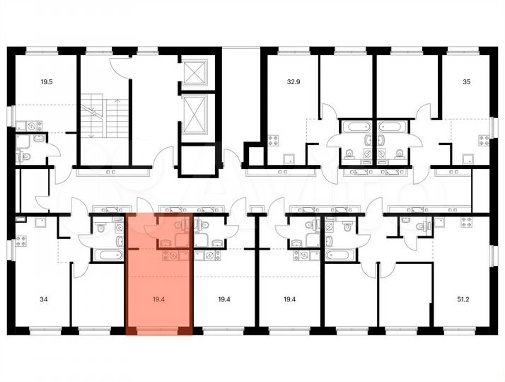 Квартира-студия, 19,4 м², 11/14 эт.