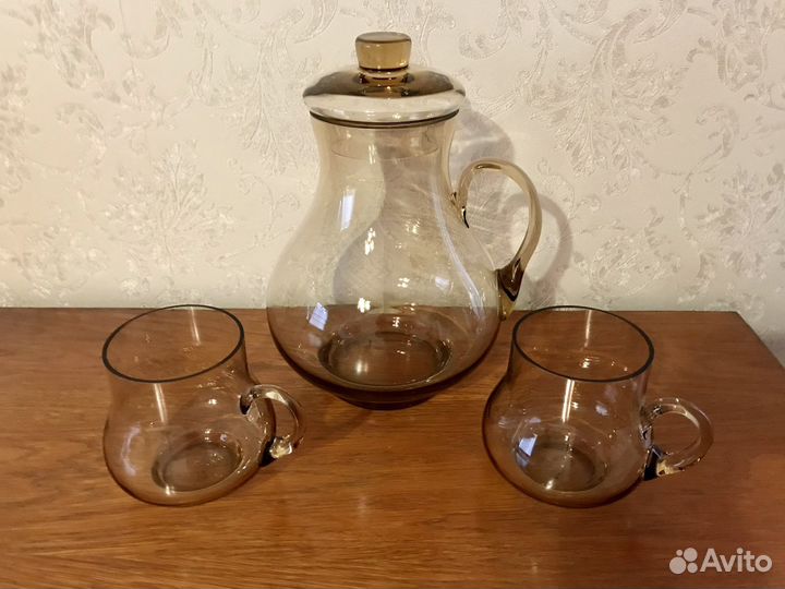 Кувшин с бокалами винтажный, Чехия