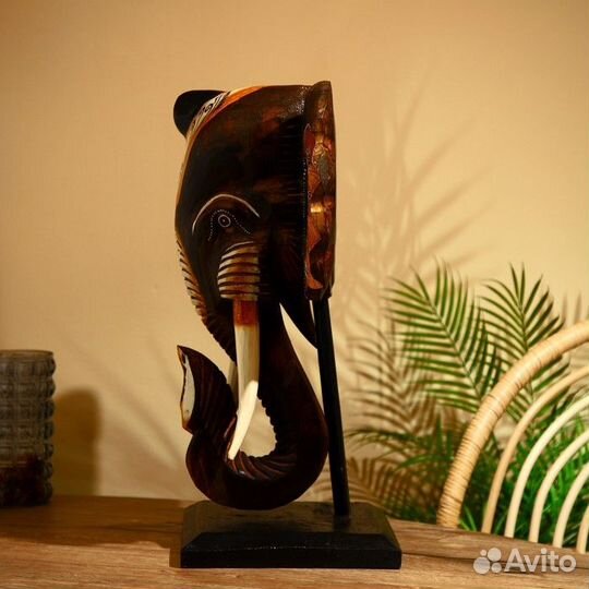 Сувенир 'Голова слона' на подставке, албезия 60 см