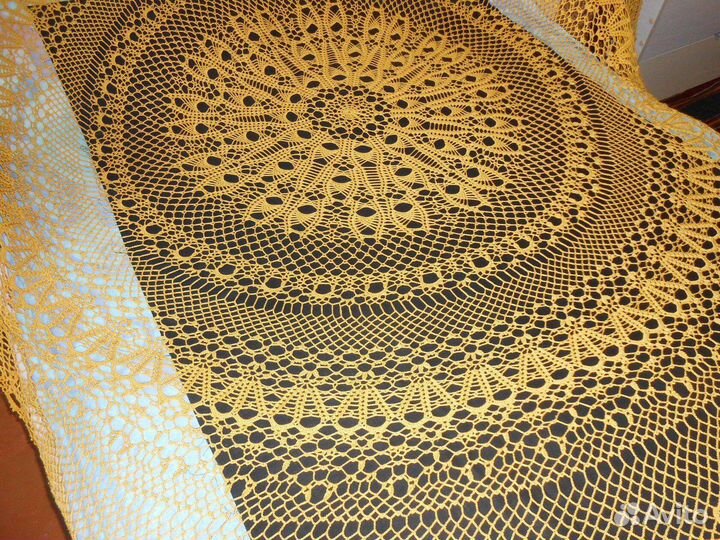 Вязаная скатерть крючком