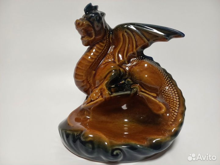 Пепельница дракон керамика СССР