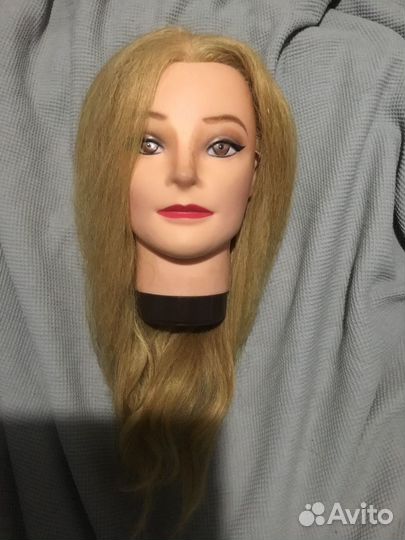 Манекен голова для причесок натуральные волосы