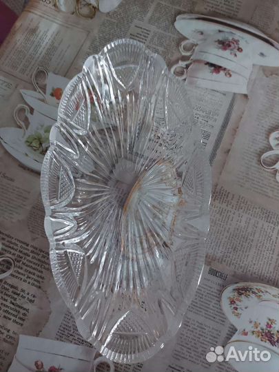 Ваза для фруктов хрусталь