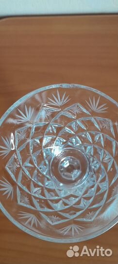 Фужеры хрустальные СССР ромб.H 19 см. Цена за 5 шт