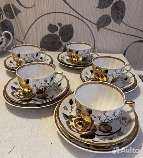 Чайный сервиз Вербилки Золотая Роза