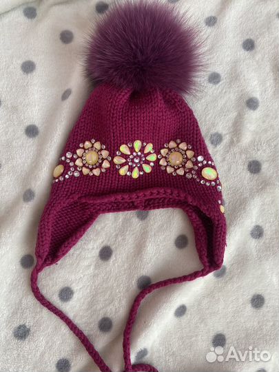 Шапка для девочки размер 46-48(1,5 года)
