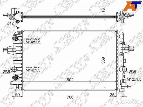 Радиатор opel astra H 04-10, opel astra H 04-14, opel zafira B 05-10