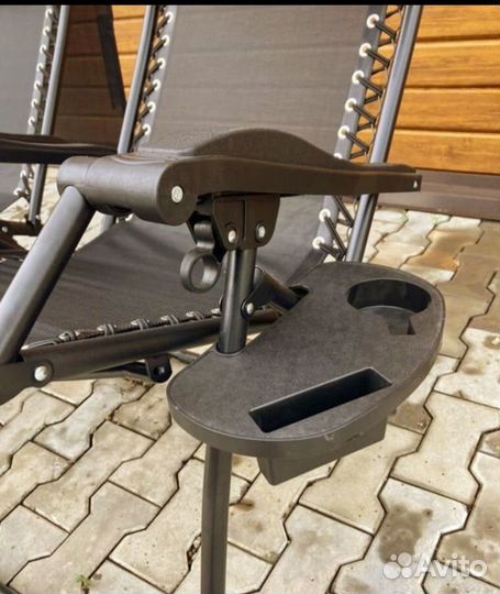 Шезлонг 2шт с козырьком и подстаканником