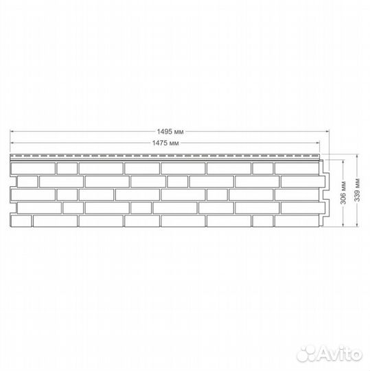 Фасадная панель Grand Line Песок 1475х306 мм