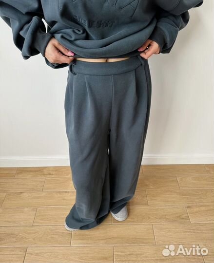 Спортивный костюм оверсайз юкнский серый