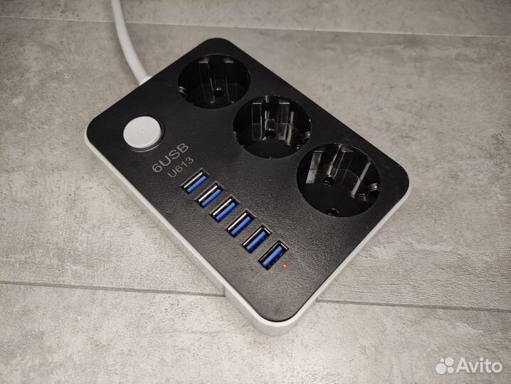 Новый сетевой фильтр, удлинитель 6 USB и 3 розетки