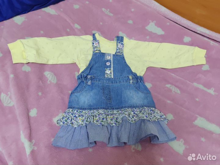 Джинсовый сарафан для девочки 86