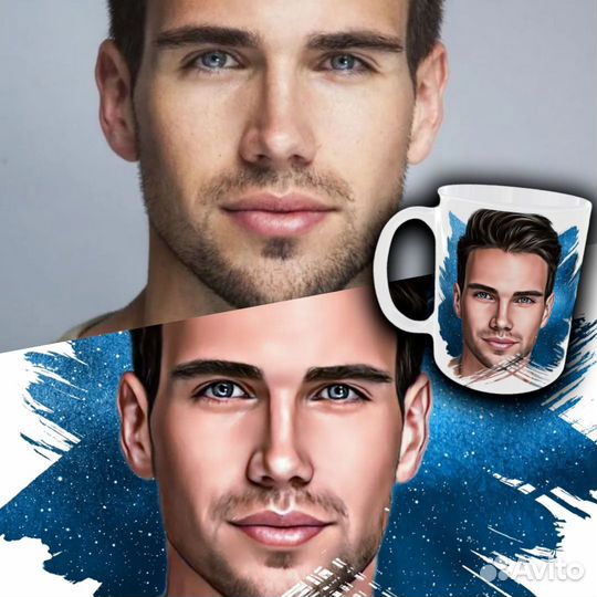 Кружка с вашим фото арт мульт портрет подарок