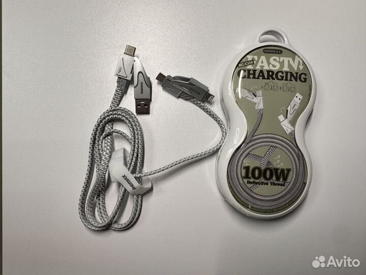 Кабель Remax RC-С119, 4 в 1 (А,С,С,L) 100W