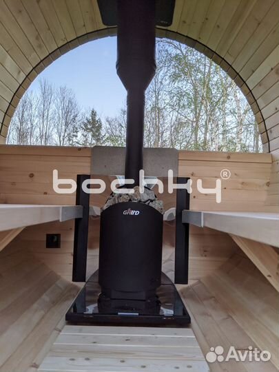 Мобильная Баня бочка 1,36x2м круг от производителя