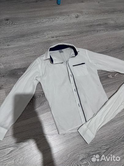 Рубашка белая на мальчика 140