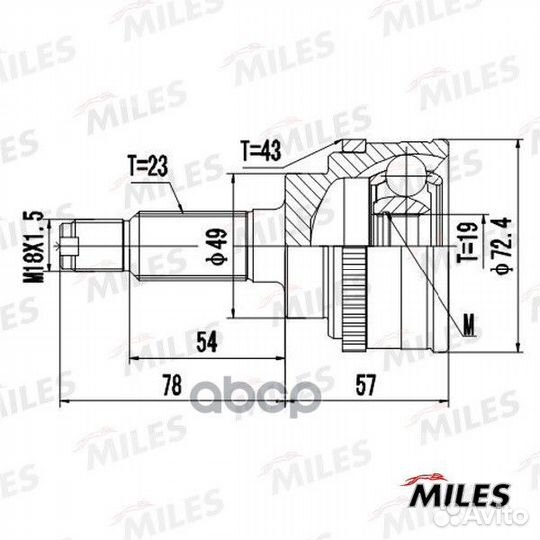 ШРУС suzuki ignis 1.3 00-03 нар.(ABS) GA20434 M