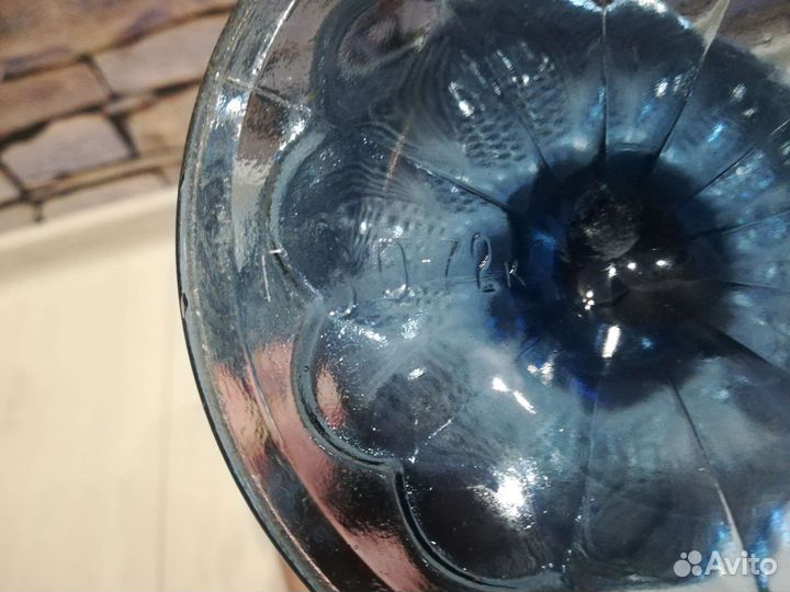 Ваза для фруктов на ножке цветное стекло СССР