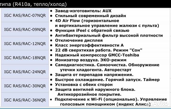 Кондиционер Премиум IGC RAS-09NQR fresco 09 новый