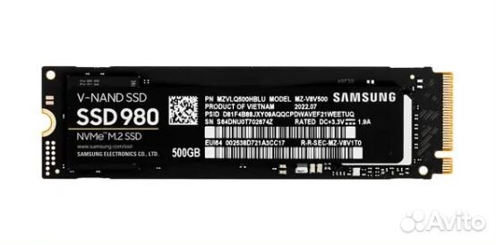 SSD M.2 накопитель Samsung 980 500Gb NVMe