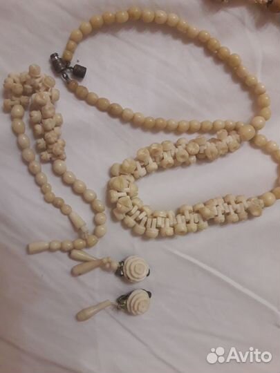 Бижутерия СССР винтаж бусы кольцо кулон брелок