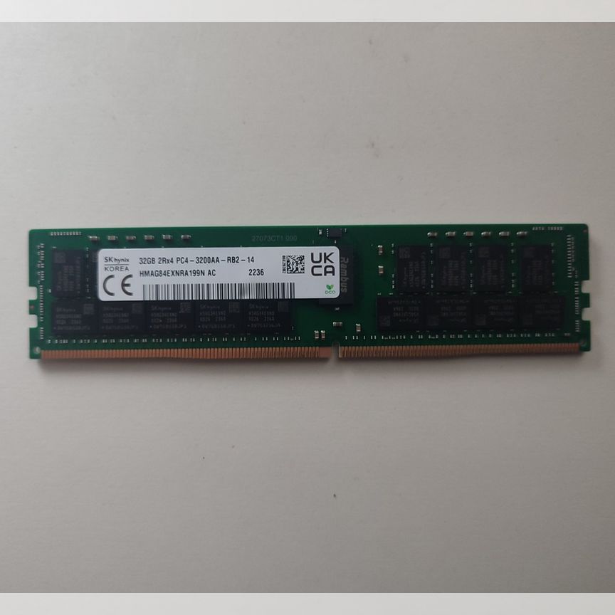 [HMAG84EXNRA] 32 Gb 3200 Mhz 2rx4 Rdimm Sk Hynix, Склад 1 Шт