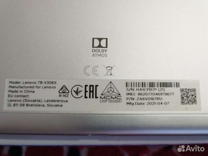 Планшет Lenovo Tab M10 HD TB-X306X